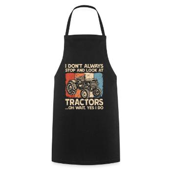 Tractor Farmer Farm Farming - Cooking Apron - black - Front - AI Model Male 185 dark (185cm)