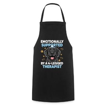 Hund Vierbeiner Therapeut Emotionale Unterstützung - Kochschürze - Schwarz - Vorne - AI Model Male 185 dark (185cm)