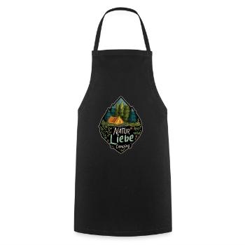 Camping Spruch Natur Liebe Camper Outdoor Geschenk - Kochschürze - Schwarz - Vorne - AI Model Male 185 dark (185cm)