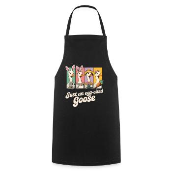 Just an egg-cited Goose Panels - Cooking Apron - black - Front - AI Model Male 185 dark (185cm)