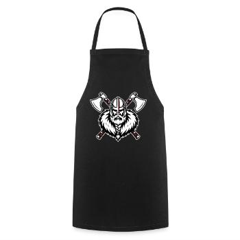 Viking Axemaster Warrior Crusader Axes Mascot - Cooking Apron - black - Front - AI Model Male 185 dark (185cm)