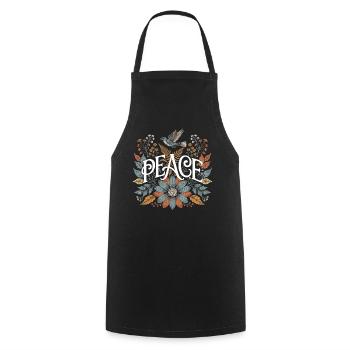 Peace Natur Symbol für Ruhe und Harmonie Liebhaber - Kochschürze - Schwarz - Vorne - AI Model Male 185 dark (185cm)