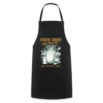 Fermentation au levain autour et découvrez la cuisson du pain - Tablier de cuisine - noir - Devant - AI Model Male 185 dark (185cm)