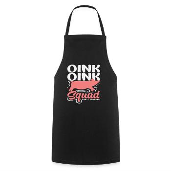 Oink Oink Squad Schwein Silhouette Team Crew - Kochschürze - Schwarz - Vorne - AI Model Male 185 dark (185cm)