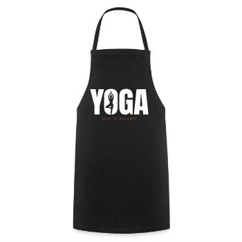 Yoga Balance – Stay in Balance Motivation - Cooking Apron - black - Front - AI Model Male 185 dark (185cm)