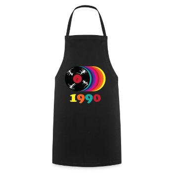 Millésime 1990 - Tablier de cuisine - noir - Devant - AI Model Male 185 dark (185cm)