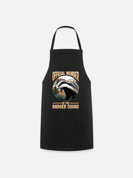 Funny Animal Badger - Kochschürze - Schwarz