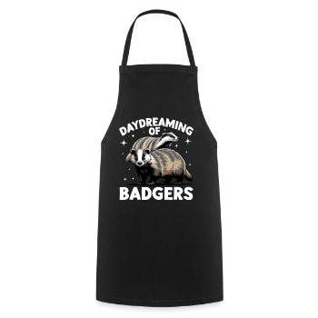 Funny Animal Badger - Cooking Apron - black - Front - AI Model Male 185 dark (185cm)