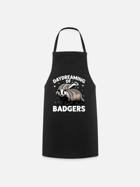 Funny Animal Badger - Kochschürze - Schwarz