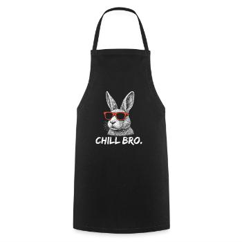 CHILL BRO – Drôle de lapin avec des lunettes de soleil - Tablier de cuisine - noir - Devant - AI Model Male 185 dark (185cm)