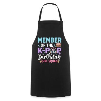 Member Of The K-Pop Birthday Girl Squad - Cooking Apron - black - Front - AI Model Male 185 dark (185cm)