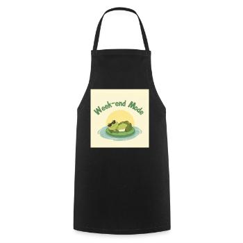 Chill Frog Fashion Weekend - Cooking Apron - black - Front - AI Model Male 185 dark (185cm)