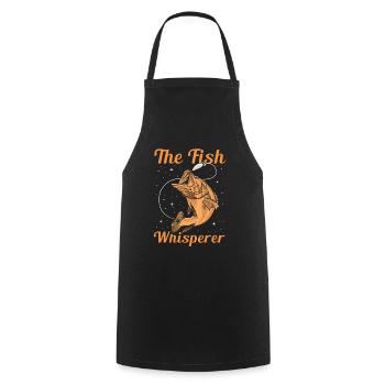 The Fish Whisperer – Funny Angler Saying - Cooking Apron - black - Front - AI Model Male 185 dark (185cm)