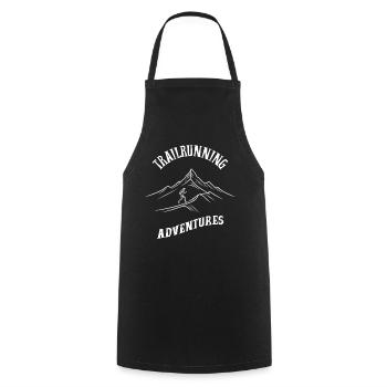 Aventures de trail - Tablier de cuisine - noir - Devant - AI Model Male 185 dark (185cm)