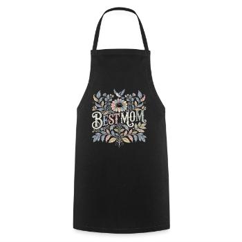 Meilleur cadeau de maman avec des fleurs pour la fête des mères - Tablier de cuisine - noir - Devant - AI Model Male 185 dark (185cm)