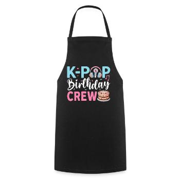 K-Pop Birthday Crew - Kochschürze - Schwarz - Vorne - AI Model Male 185 dark (185cm)