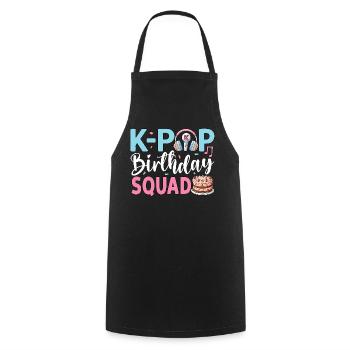 K-Pop Birthday Squad - Kochschürze - Schwarz - Vorne - AI Model Male 185 dark (185cm)