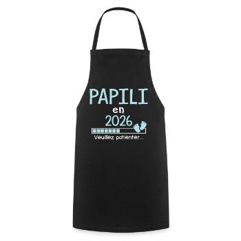 Papili en 2026 Cadeau Futur papy  - Tablier de cuisine - noir - Devant - AI Model Male 185 dark (185cm)