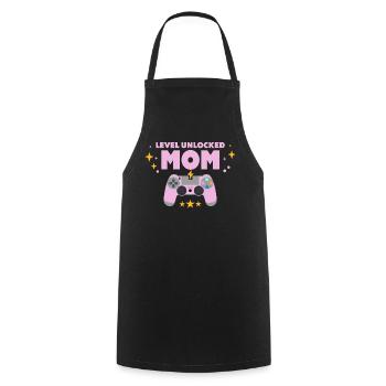 Level freigeschaltet: Mama - Kochschürze - Schwarz - Vorne - AI Model Male 185 dark (185cm)