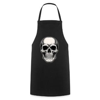 Skull Motif for Rock and Biker Fans Skull - Cooking Apron - black - Front - AI Model Male 185 dark (185cm)