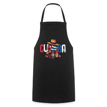 Cuba Pride & Home - Design du drapeau de Cuba - Tablier de cuisine - noir - Devant - AI Model Male 185 dark (185cm)