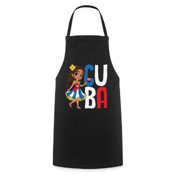 Cuba Pride & Home - Design du drapeau de Cuba - Tablier de cuisine - noir - Devant - AI Model Male 185 dark (185cm)