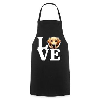 LIEBE Golden Retriever Hund Hundeliebhaber Lustig - Kochschürze - Schwarz - Vorne - AI Model Male 185 dark (185cm)