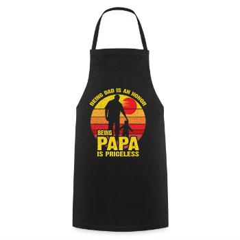 Papa Is Priceless: Dad Honor - Cooking Apron - black - Front - AI Model Male 185 dark (185cm)