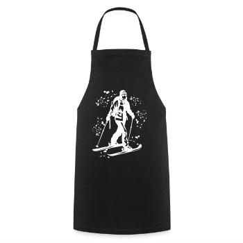 Alpine skier Winter sports Ski touring - Cooking Apron - black - Front - AI Model Male 185 dark (185cm)