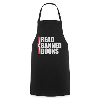 Read Banned Books Verbotene Bücher Lesen Freiheit - Cooking Apron - black - Front - AI Model Male 185 dark (185cm)