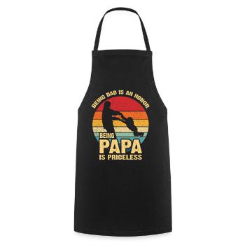 Papa Pride Sunset Retro - Cooking Apron - black - Front - AI Model Male 185 dark (185cm)