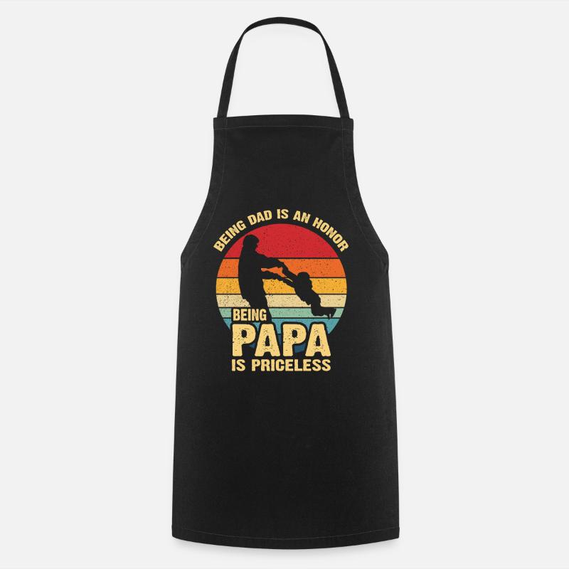 Papa Pride Sunset Retro - Cooking Apron - black