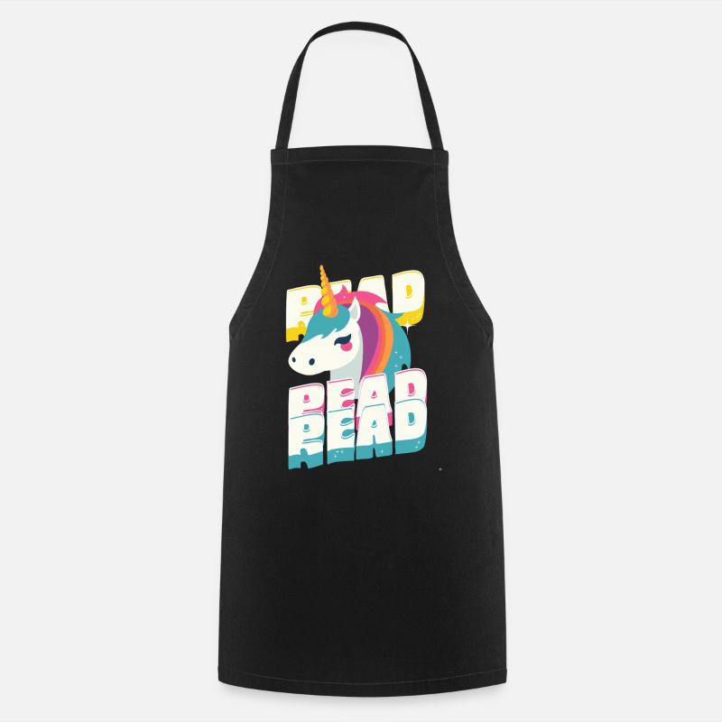 3x_Read - Licorne - Tablier de cuisine - noir