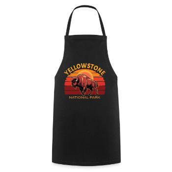 Bisons de buffle du parc national de Yellowstone - Tablier de cuisine - noir - Devant - AI Model Male 185 dark (185cm)