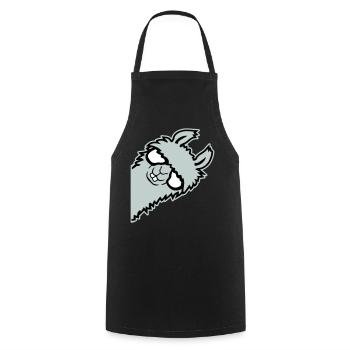 lama mentant nerd de lunettes arrogant animal drôle - Tablier de cuisine - noir - Devant - AI Model Male 185 dark (185cm)