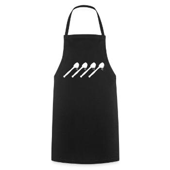 Dessin à la cuillère à miel - Tablier de cuisine - noir - Devant - AI Model Male 185 dark (185cm)