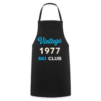 Vintage 1977 – Ski Club Retro Birth Year Gift - Cooking Apron - black - Front - AI Model Male 185 dark (185cm)