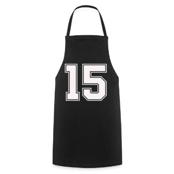Fifteen Outline Style - Cooking Apron - black - Front - AI Model Male 185 dark (185cm)