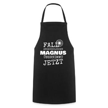 Geschenk für Magnus - Kochschürze - Schwarz - Vorne - AI Model Male 185 dark (185cm)