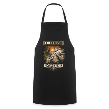 Voyage à Bali Coucher de soleil à Bintang - Tablier de cuisine - noir - Devant - AI Model Male 185 dark (185cm)