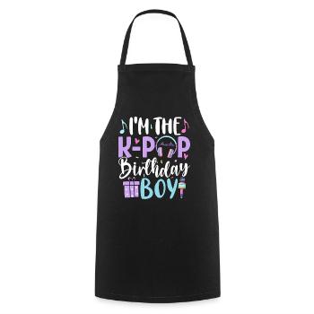 I'm The K Pop Birthday Boy - Cooking Apron - black - Front - AI Model Male 185 dark (185cm)