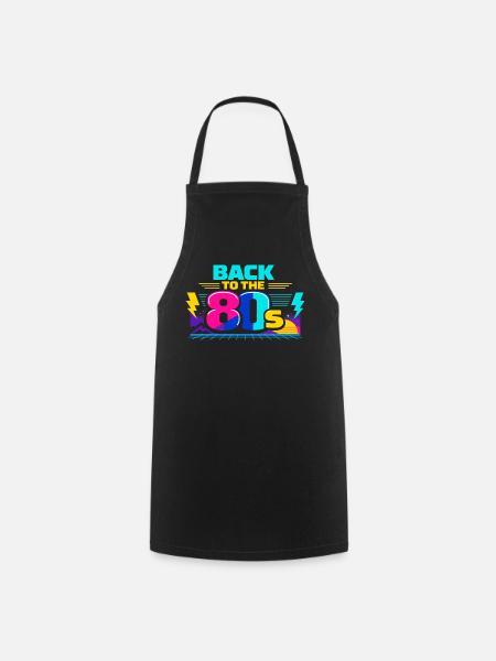 Zurück in die 80er Neon - Kochschürze - Schwarz