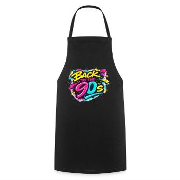 Back to the 90s Neon Graffiti - Cooking Apron - black - Front - AI Model Male 185 dark (185cm)