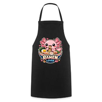 Axolotl Kawaii Ramen Food Cute Gift - Cooking Apron - black - Front - AI Model Male 185 dark (185cm)