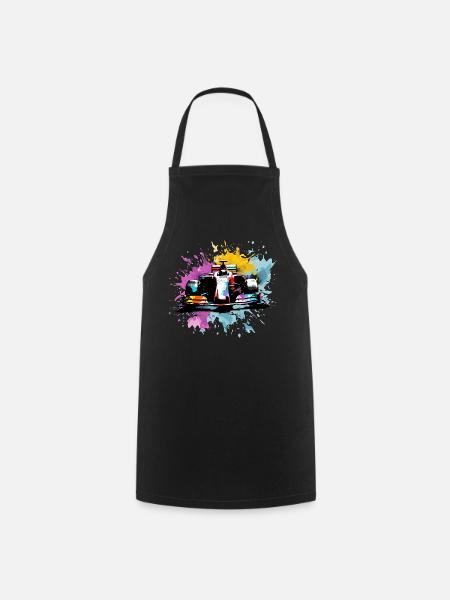 Colorful Splash Art Rush Race Car Driver Racing - Cooking Apron - black
