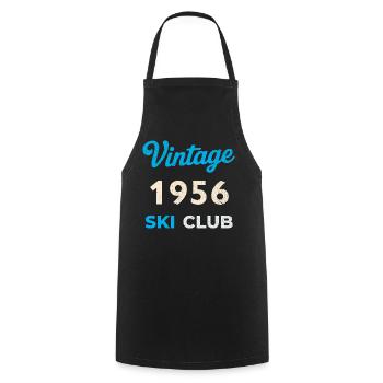 Vintage 1956 – Ski Club Retro Birth Year Gift - Cooking Apron - black - Front - AI Model Male 185 dark (185cm)