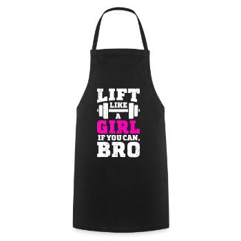 Lift Like a Girl if You Can Bro Fitness Gym - Kochschürze - Schwarz - Vorne - AI Model Male 185 dark (185cm)