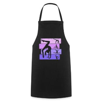 Gymnaste Fille Gymnastique Acrobatie - Tablier de cuisine - noir - Devant - AI Model Male 185 dark (185cm)