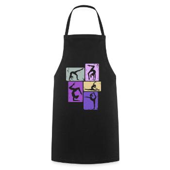 Gymnaste Fille Gymnastique Acrobatie - Tablier de cuisine - noir - Devant - AI Model Male 185 dark (185cm)