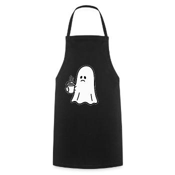 Geist Kaffee Halloween Süßes oder Saures - Kochschürze - Schwarz - Vorne - AI Model Male 185 dark (185cm)